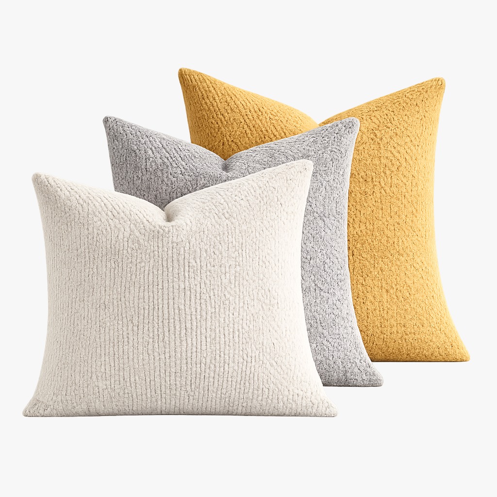 Dekokissen in Gelb, Beige und Grau